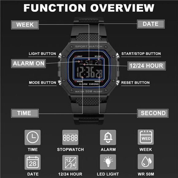 Outdoor Sports Army Multifunction Watch for Men with LED Backlight Stopwatch - Picture 2 of 7